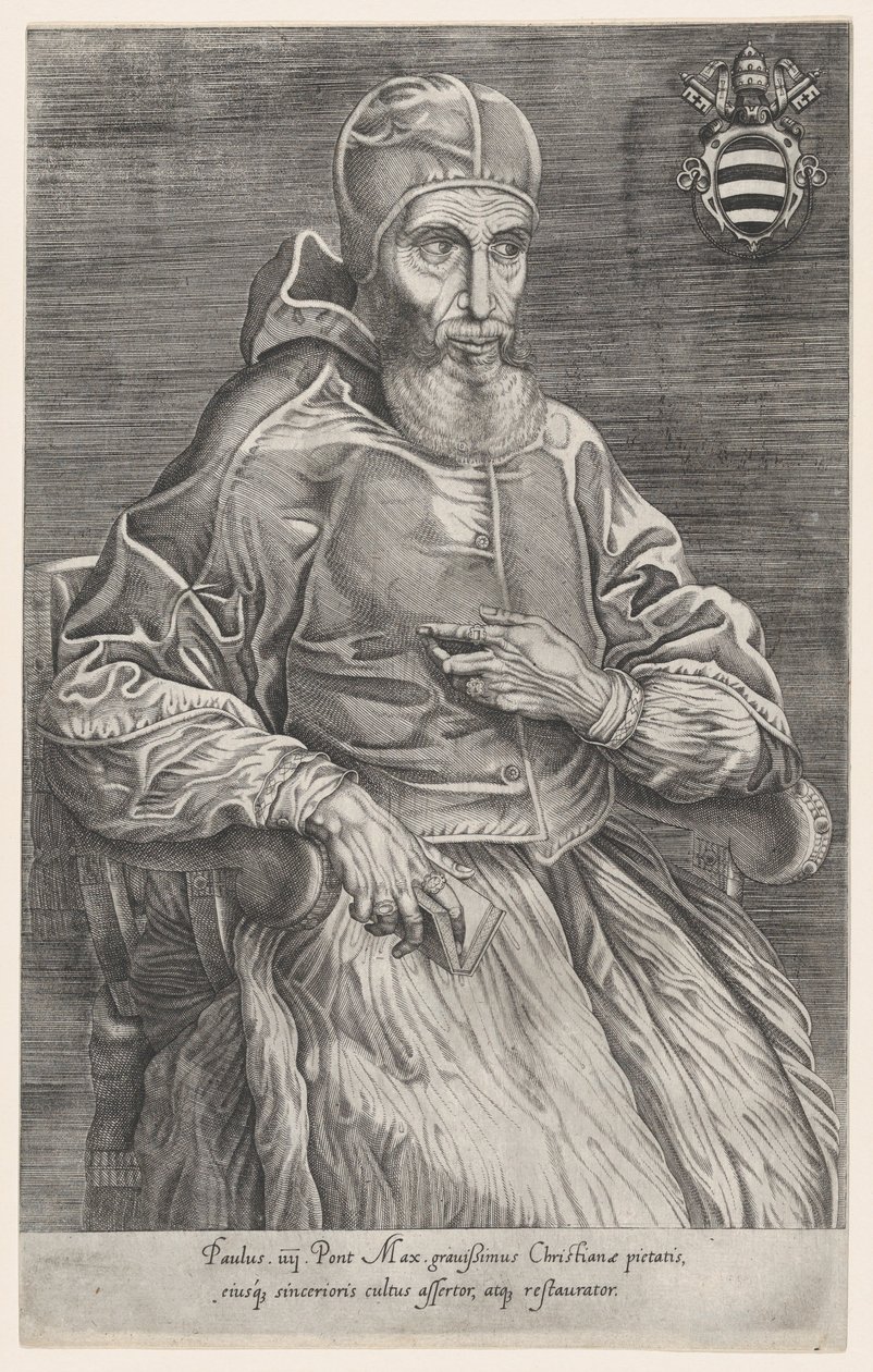 Portrett av pave Paulus IV, 1530-66., 1530-66. av Nicolas Beatrizet