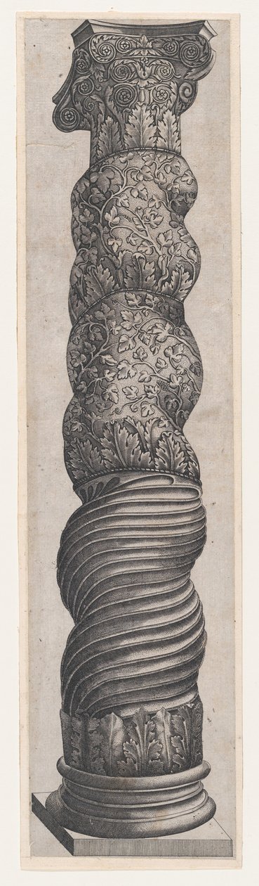 Mirror of Roman Magnificence: Grotesque Winding Column i St. Peters, 1500-tallet..., 1500-tallet. av Nicolas Beatrizet