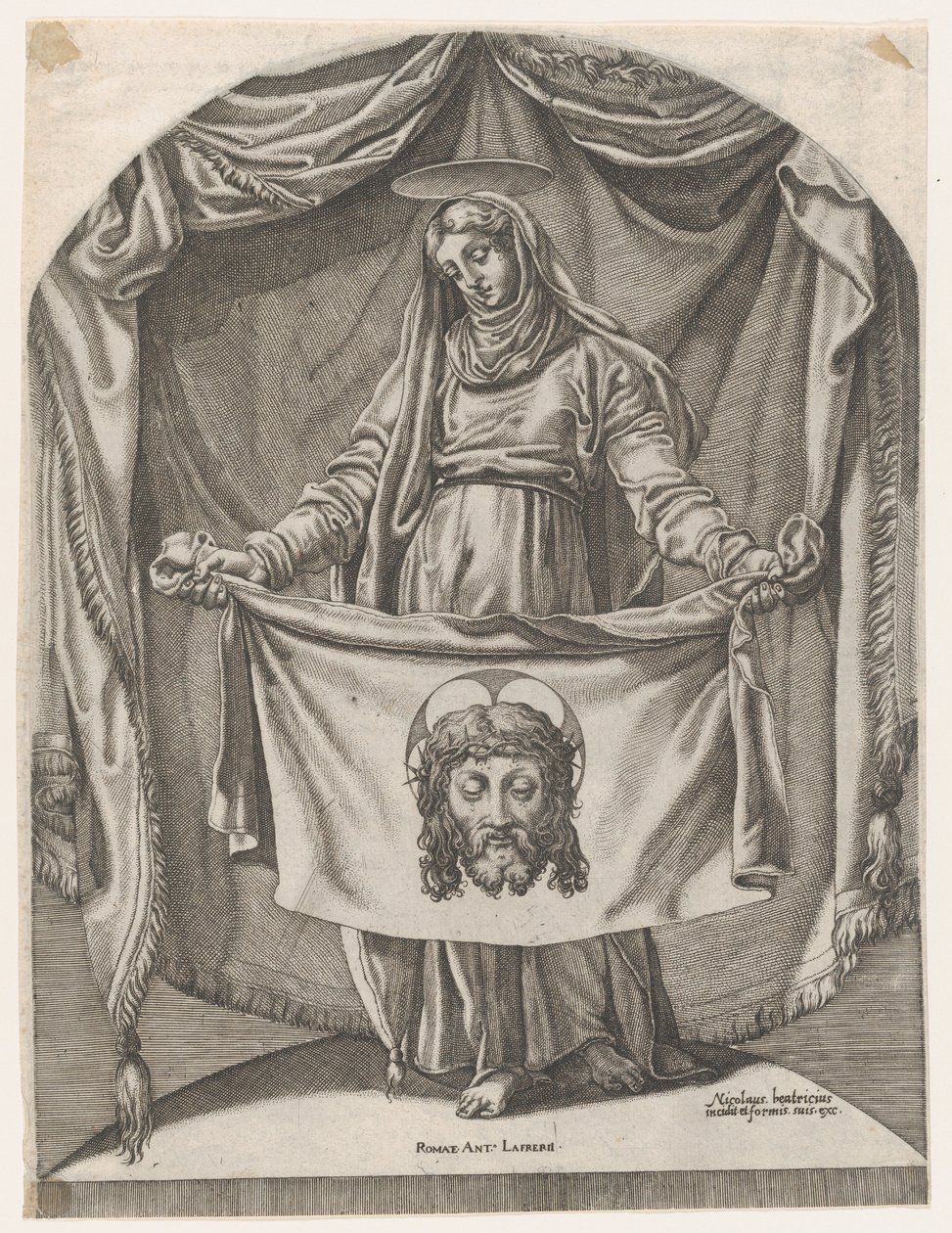 St. Veronica med Sudarium, etter Michelangelo, 1540-66., 1540-66. av Nicolas Beatrizet