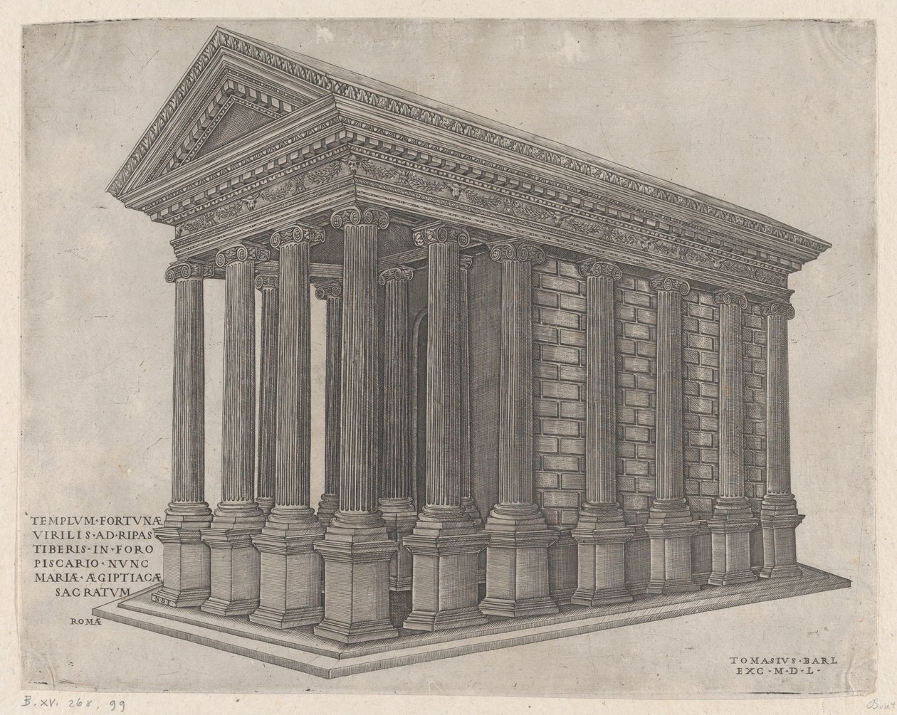 Temple of Fortuna, Roma, 1550., 1550. av Nicolas Beatrizet