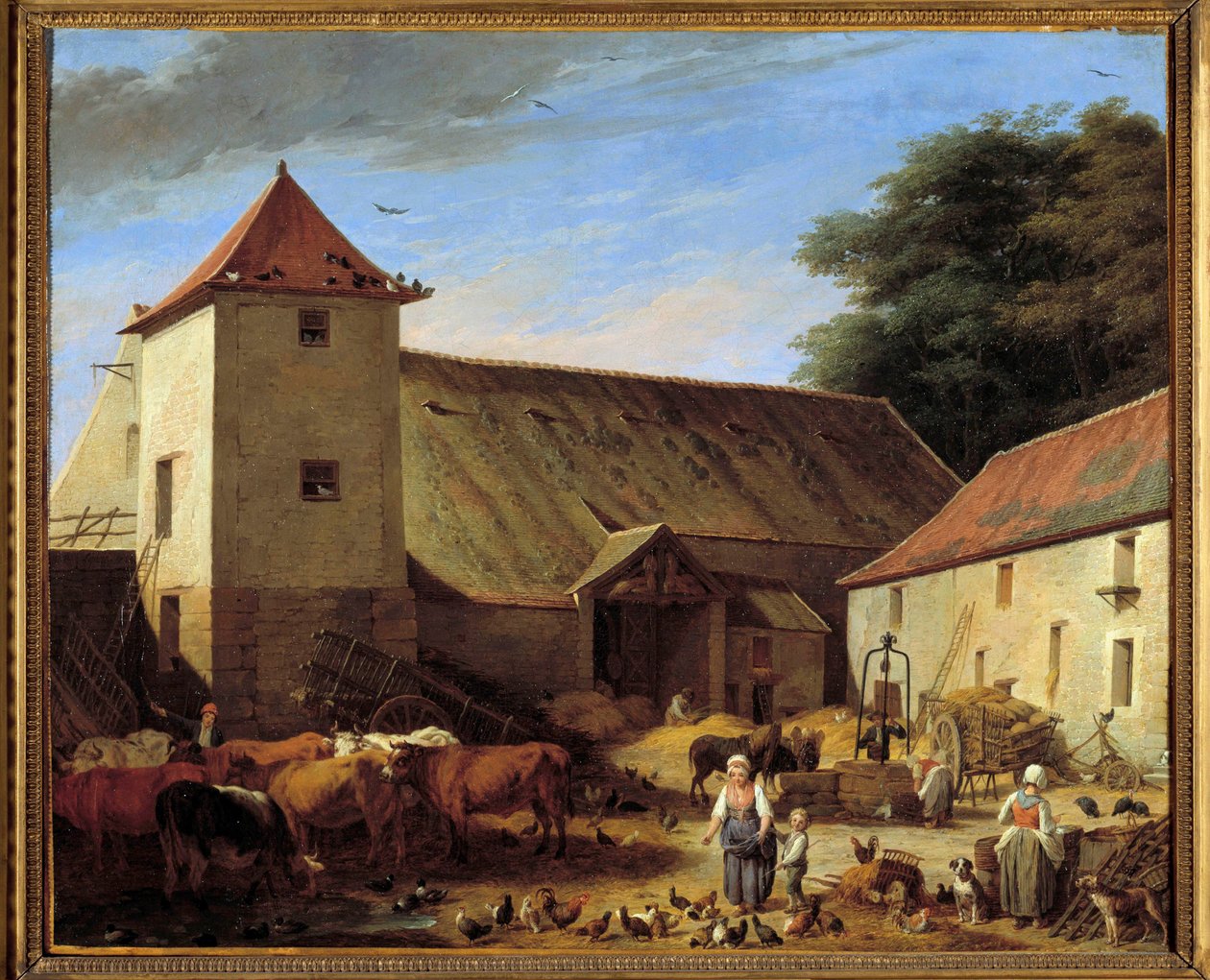 Farm Court-maleri av Nicolas Lepicie (1735-1784) 1784 Søn. 0,64x0,77 m Paris musee du Louvre av Nicolas Bernard Lepicie