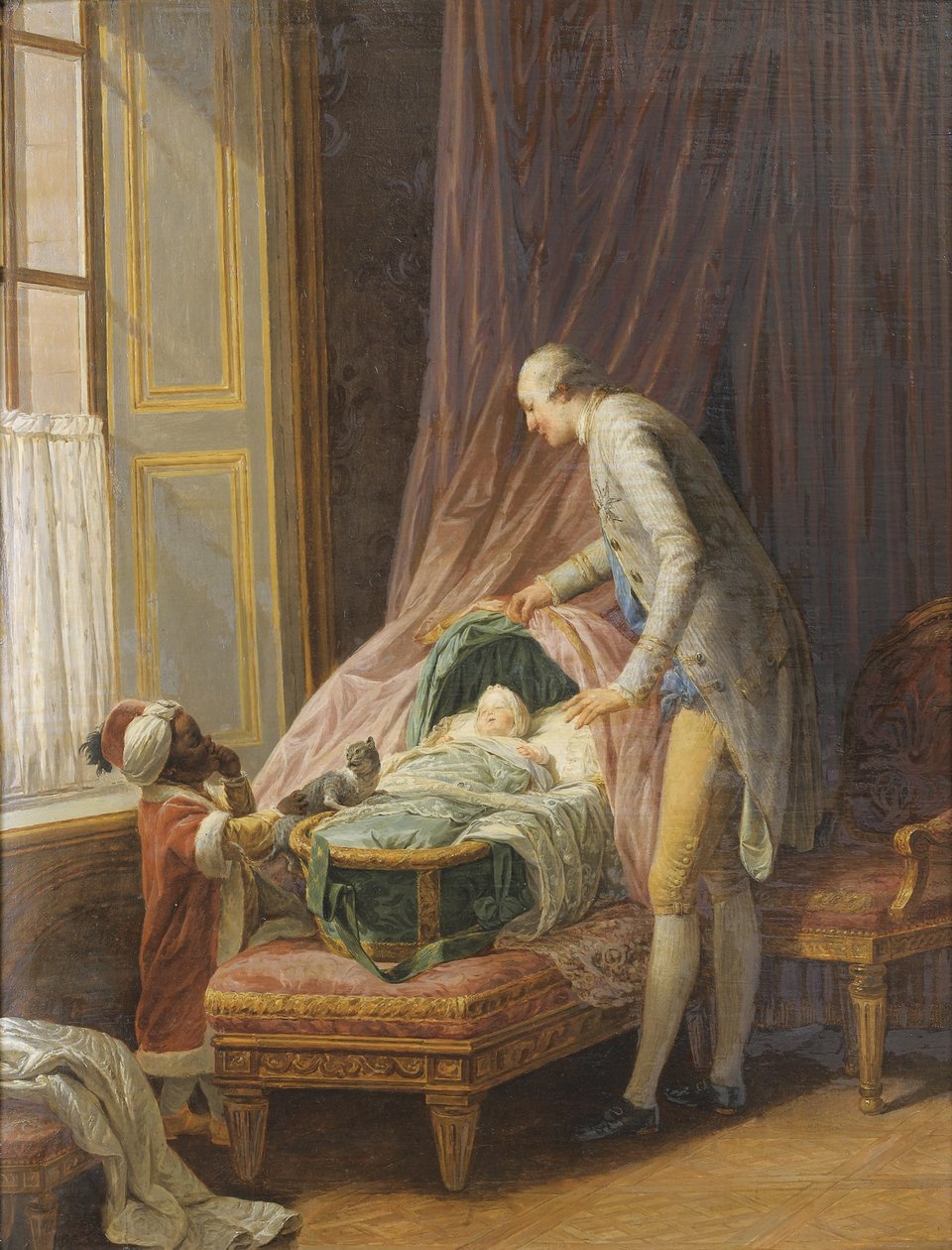 Louis Philippe Joseph dOrléans 1747-1793, ved vuggen, 1774 av Nicolas Bernard Lepicie