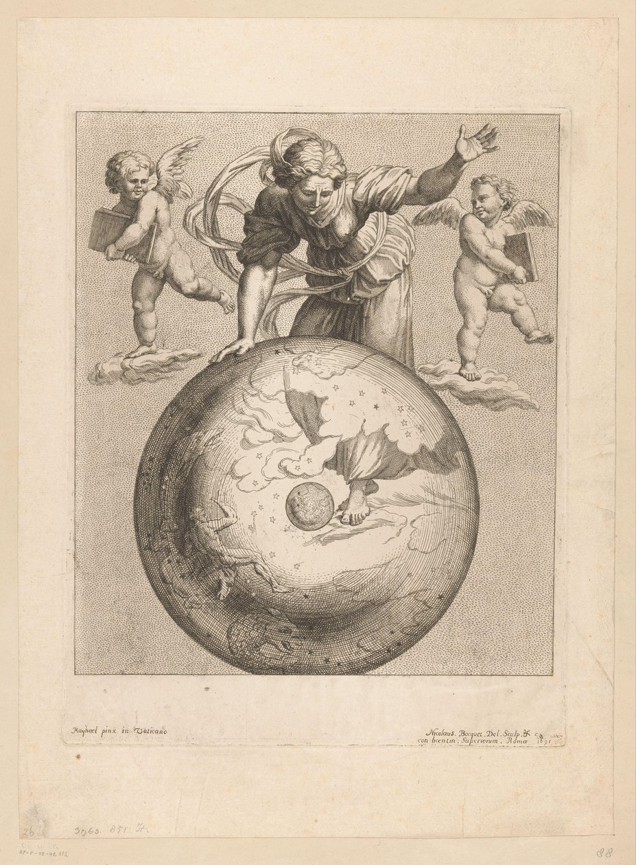 Astronomisk representasjon av daggry med to putti av Nicolas Bocquet