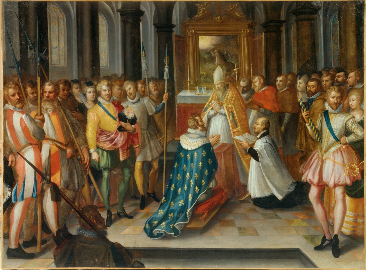 Abjureringen av Henrik IV, konge av Frankrike ved Saint Denis 25. juli av Nicolas Bollery