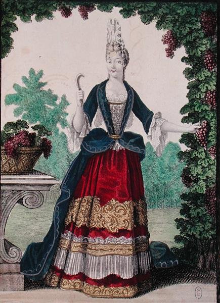Allegory of Autumn, sent på 1600-tallet (farget gravering) av Nicolas Bonnart