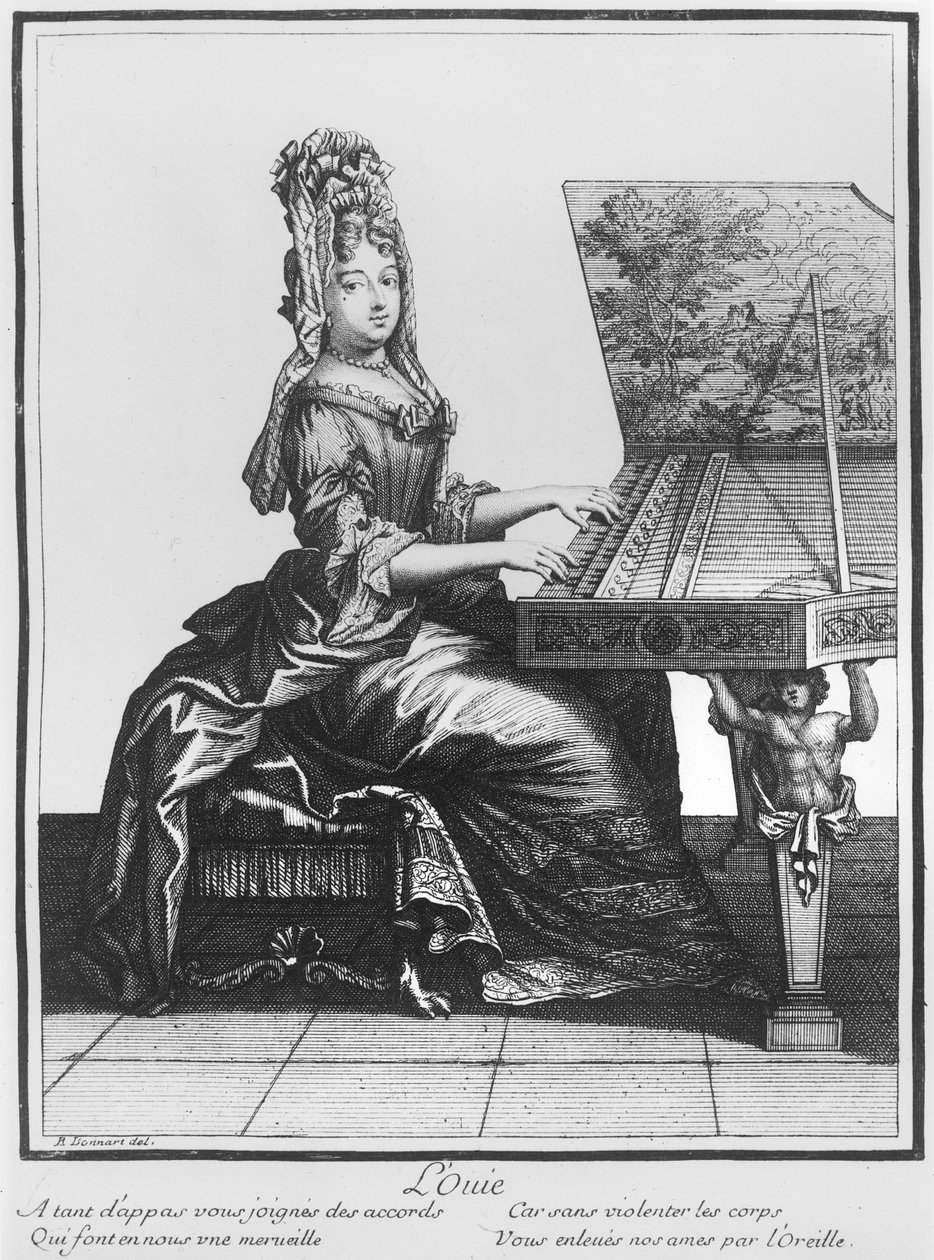 Hørsel (gravering) (bw-bilde) av Nicolas Bonnart