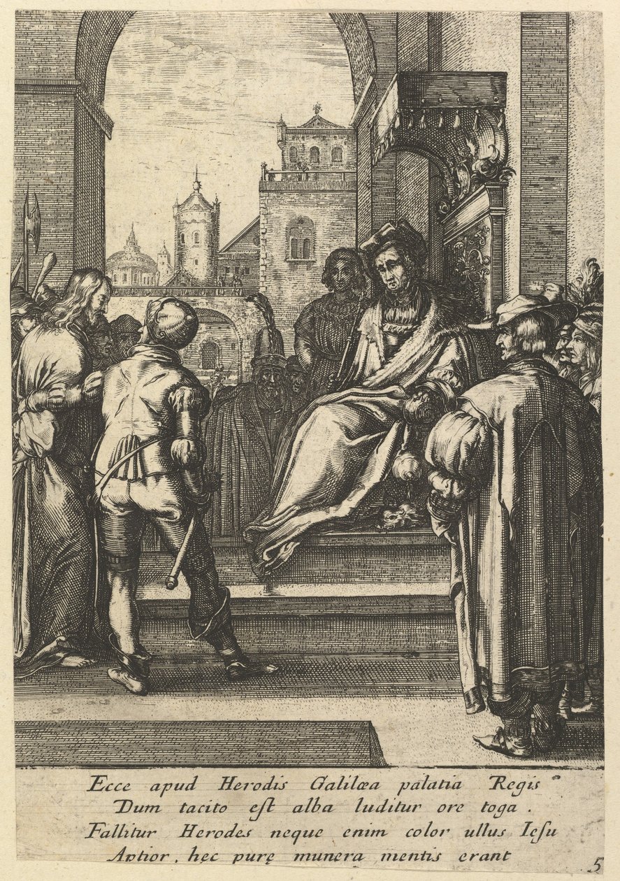 Kristus før Pilatus, fra The Passion of Christ, midten av 1600-tallet. av Nicolas Cochin