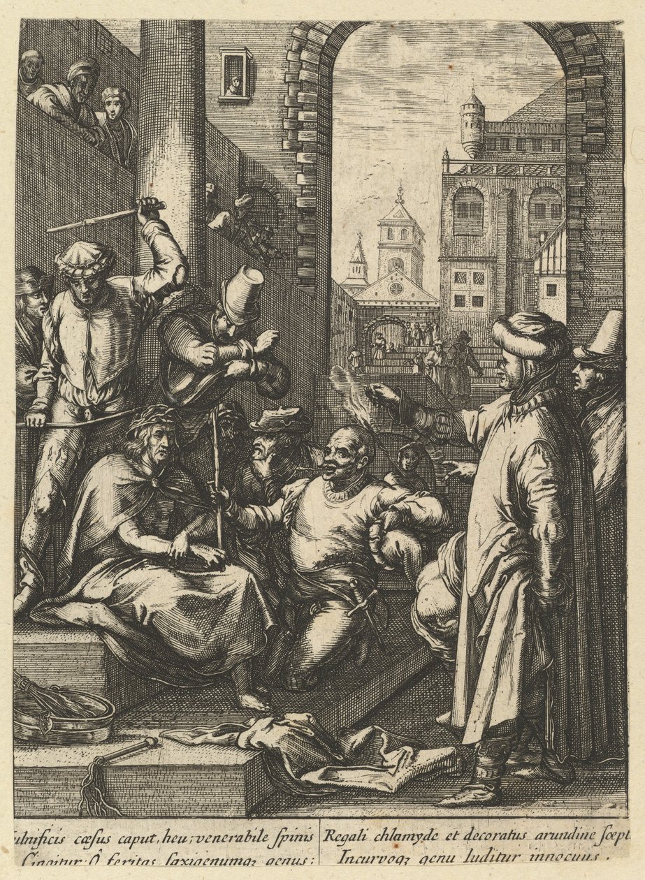 The Crowning with Thorns, fra The Passion of Christ, midten av 1600-tallet. av Nicolas Cochin