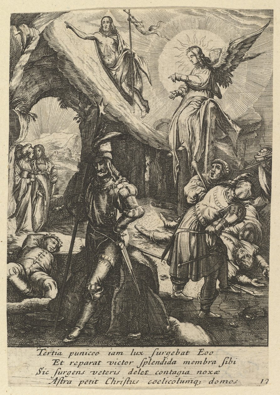 The Resurrection, fra The Passion of Christ, midten av 1600-tallet. av Nicolas Cochin