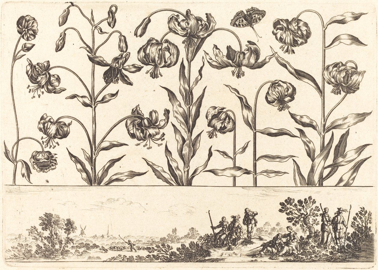 Blomstertrykk nr.5 av Nicolas Cochin after Balthasar Moncornet