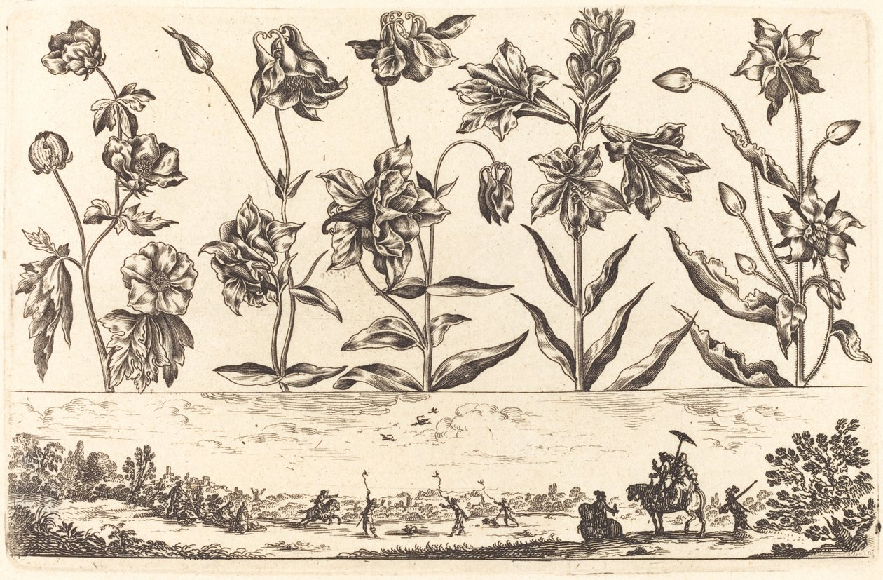 Blomstertrykk nr.6 av Nicolas Cochin after Balthasar Moncornet