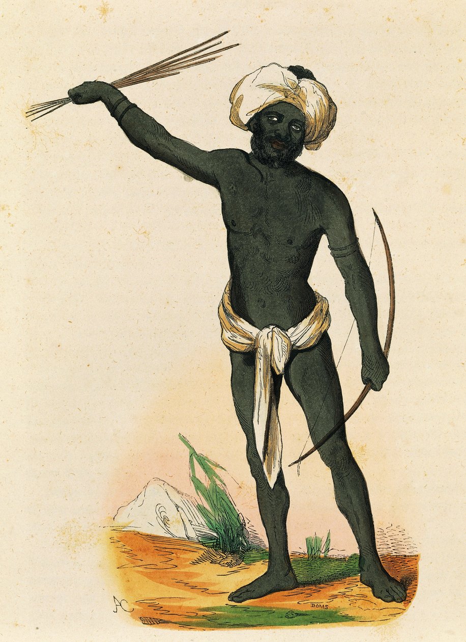 Aborigine fra øya Vatou-Lele (Fijiøyene) av Nicolas Dally