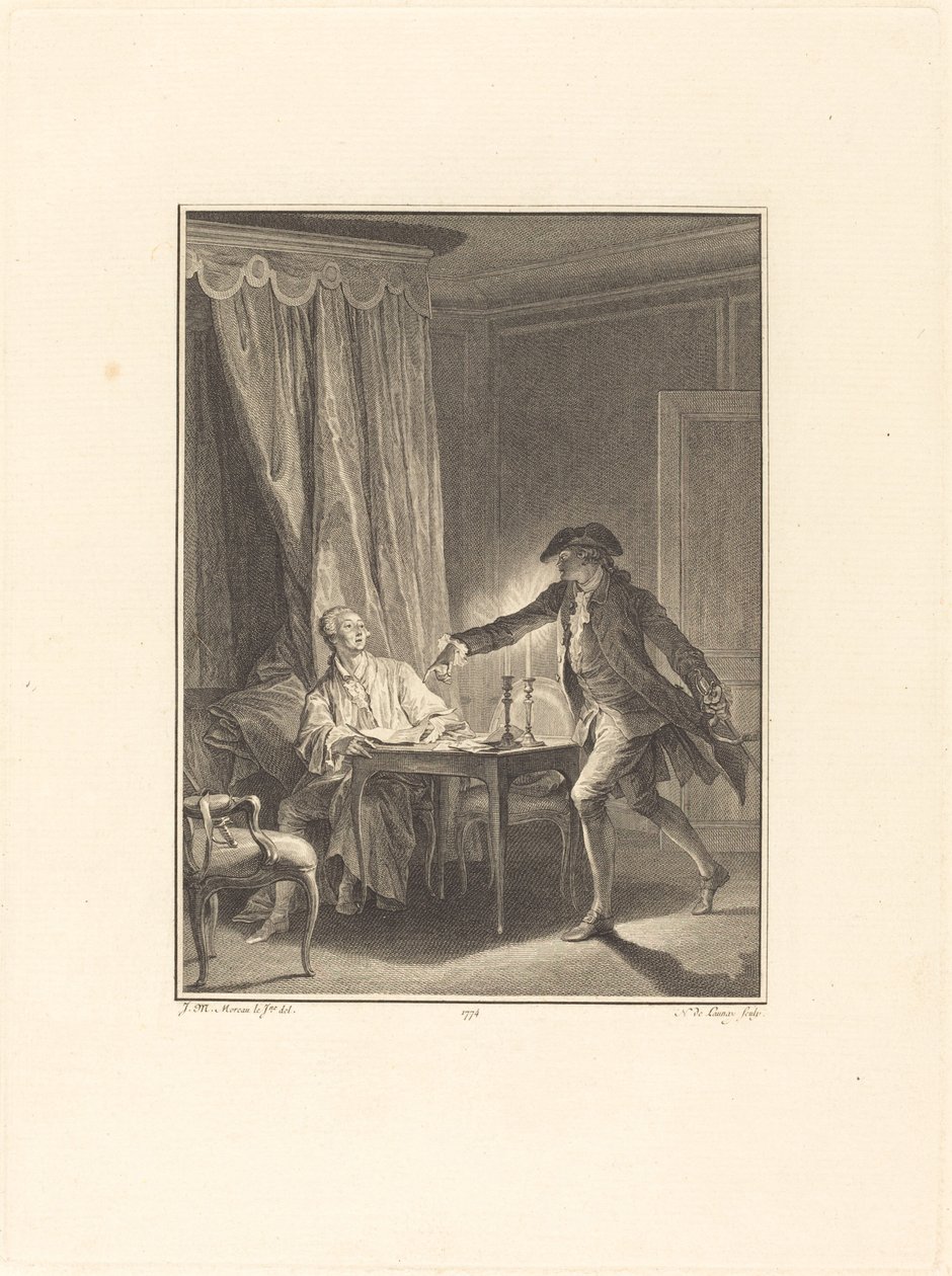 Ah! Ung mann til din velgjører av Nicolas Delaunay after Jean Michel Moreau