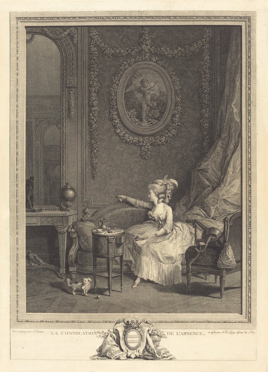 Fraværets trøst av Nicolas Delaunay after Nicolas Lavreince