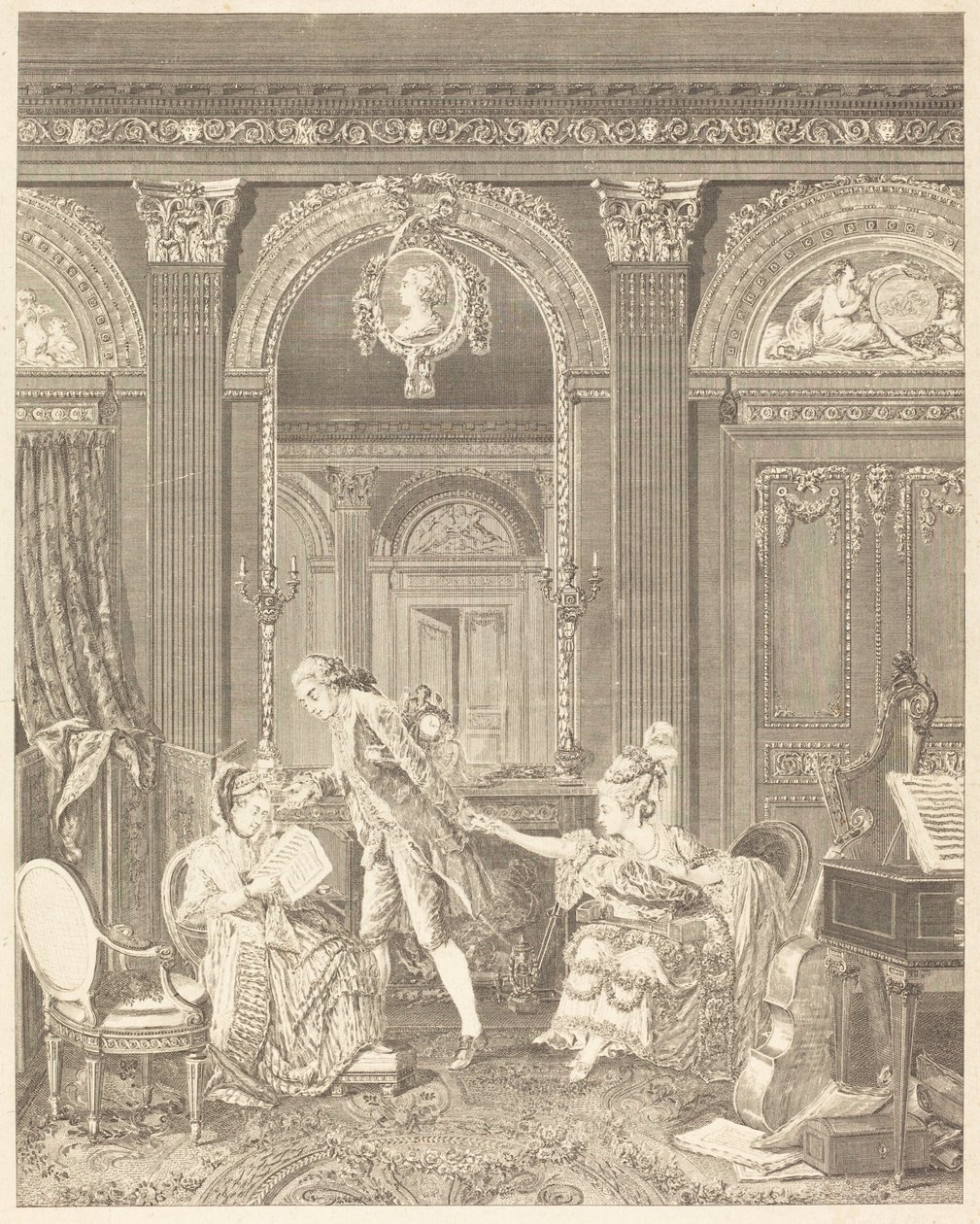 Den søte billetten av Nicolas Delaunay after Nicolas Lavreince