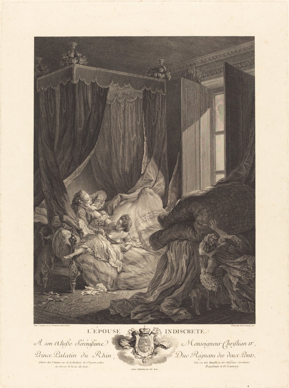 Den indiskrete kona av Nicolas Delaunay after Pierre Antoine Baudouin