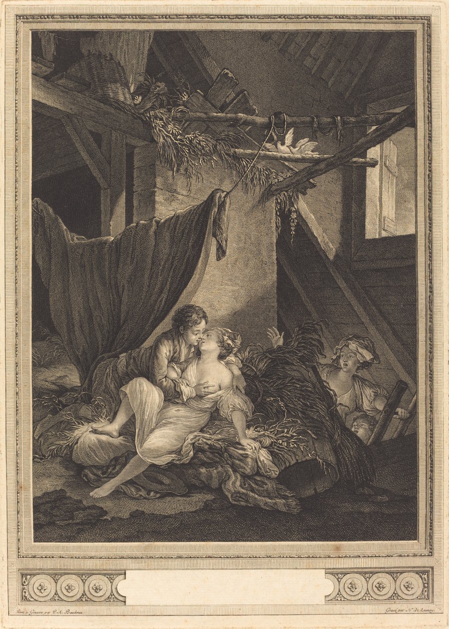 Sen omsorg av Nicolas Delaunay after Pierre Antoine Baudouin