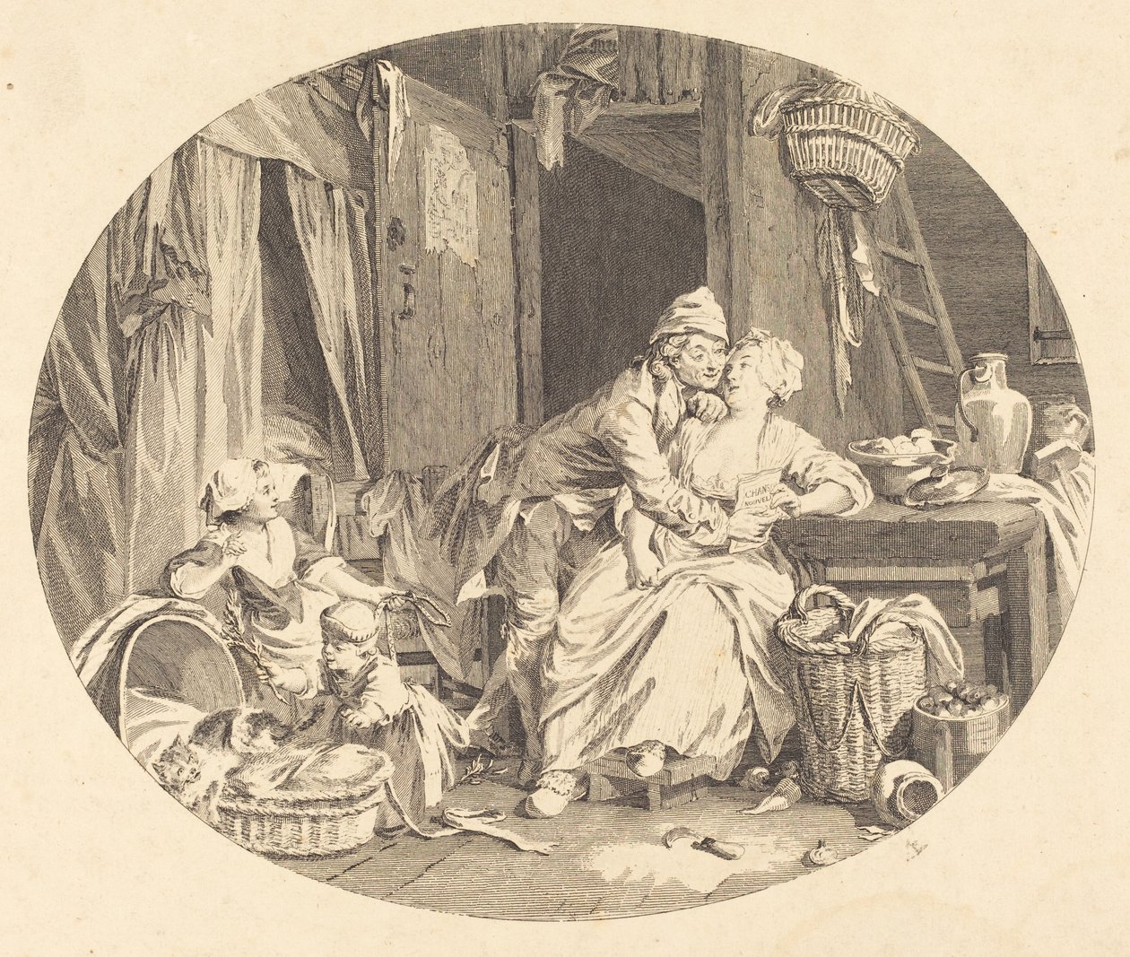 Landsbyens lykke av Nicolas Delaunay after Sigmund Freudenberger