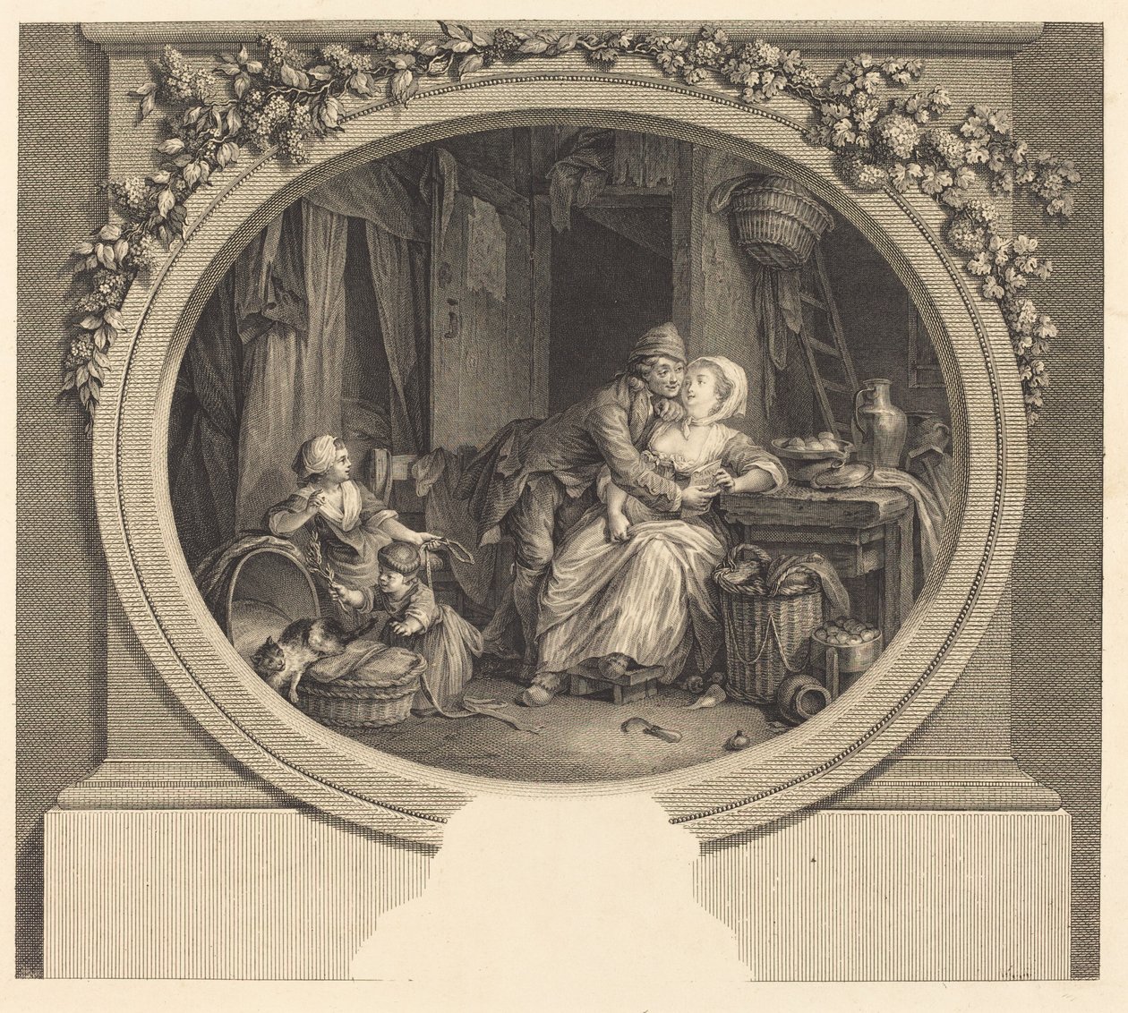 Landsbyens lykke av Nicolas Delaunay after Sigmund Freudenberger