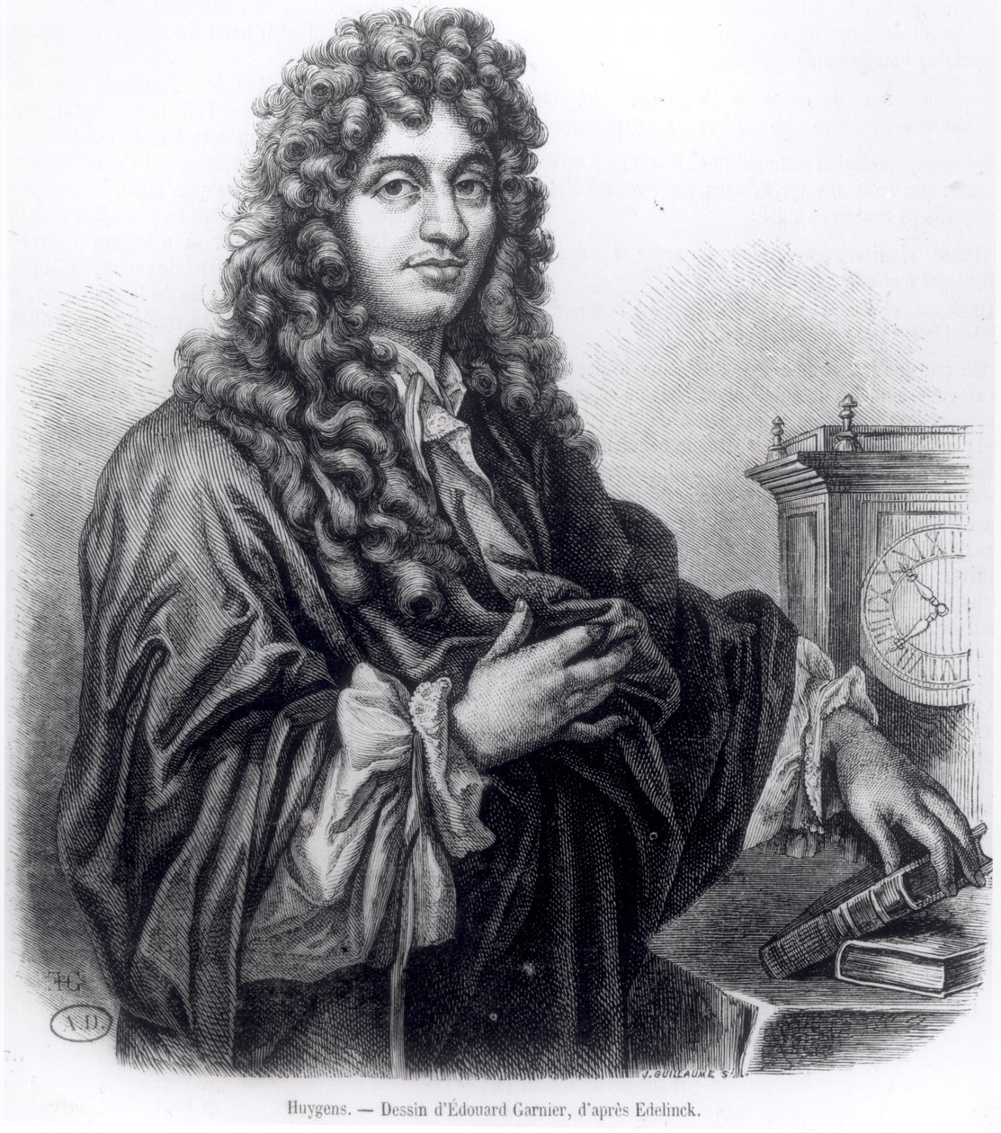 Christian Huyghens (1629-95) gravert av Edouard Garnier av Nicolas Etienne Edelinck