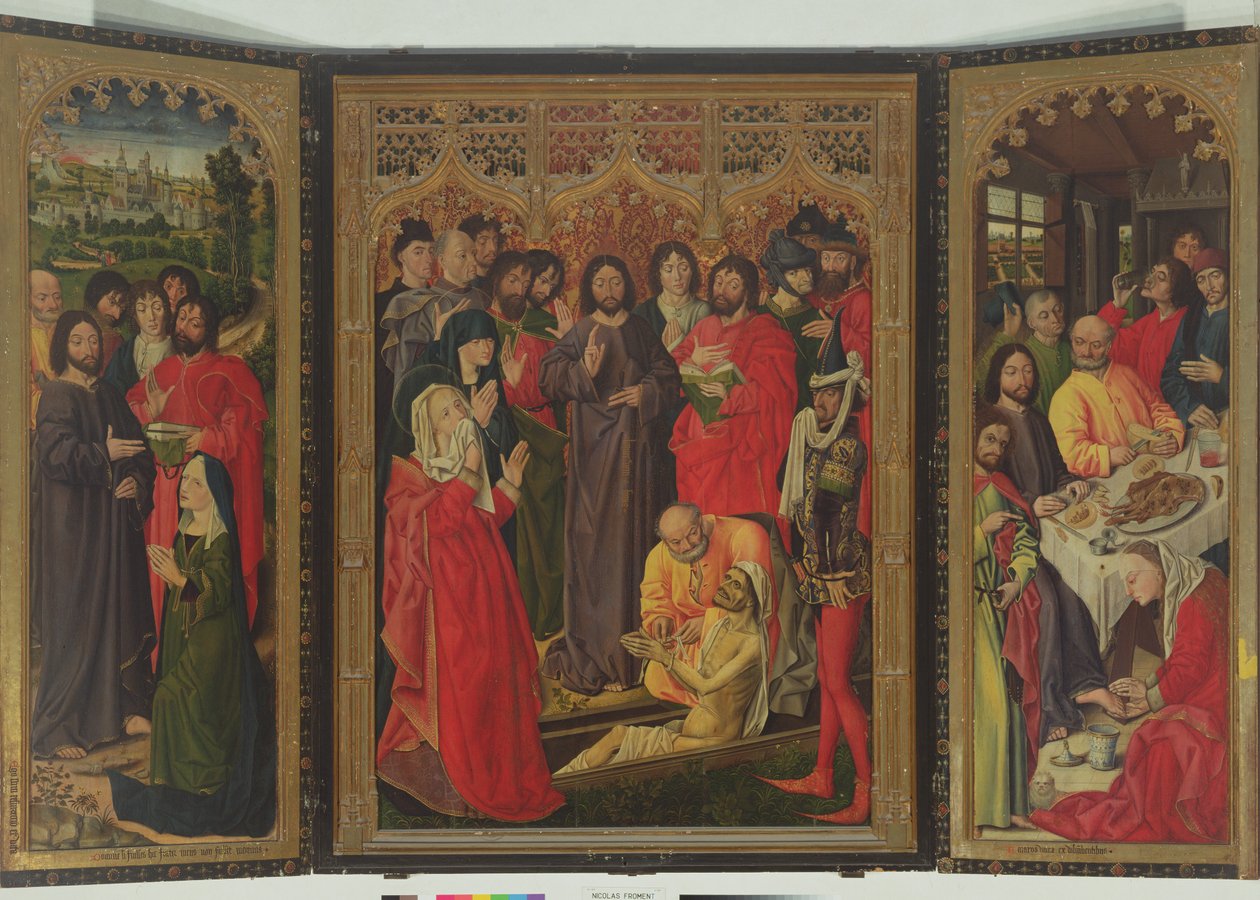 Triptych Lazarus oppstandelse av Nicolas Froment