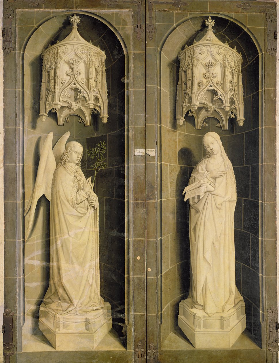 Bebudelsen, ytre panel fra Triptych of Moses and the Burning Bush, ca. 1476 av Nicolas Froment