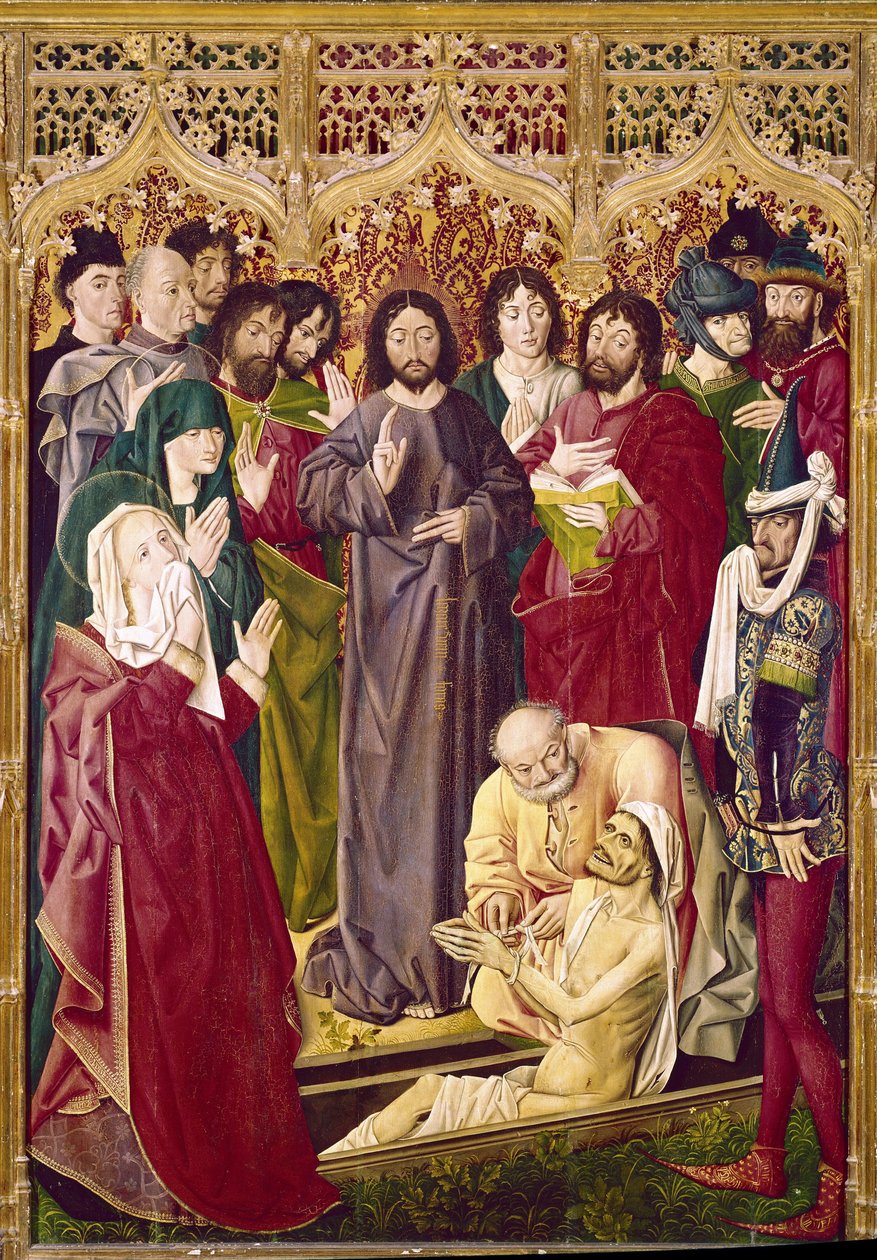 The Resurrection of Lasarus (tempera på panel av Nicolas Froment