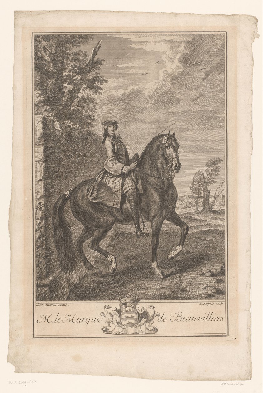 Ridesportrett av Paul de Beauvilliers M. le Marquis de Beauvilliers (tittel på objekt) av Nicolas Gabriel Dupuis