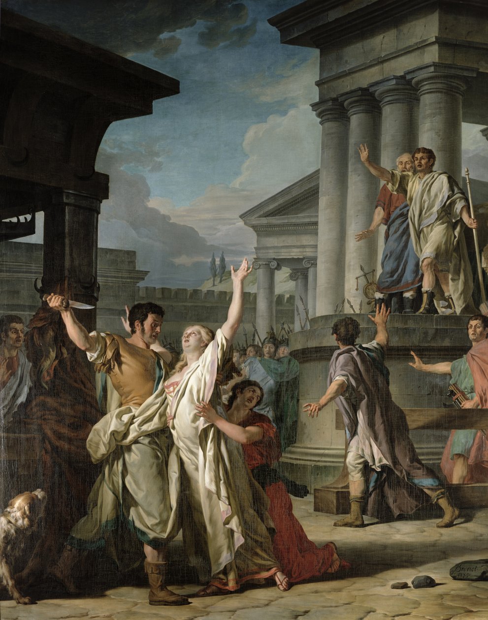 Virginius i ferd med å drepe sin datter, 1783 av Nicolas Guy Brenet