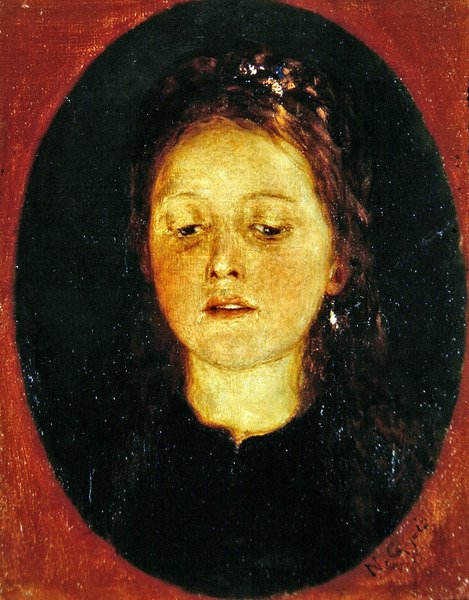Portrett av en jente (olje på lerret) av Nicolas Gysis