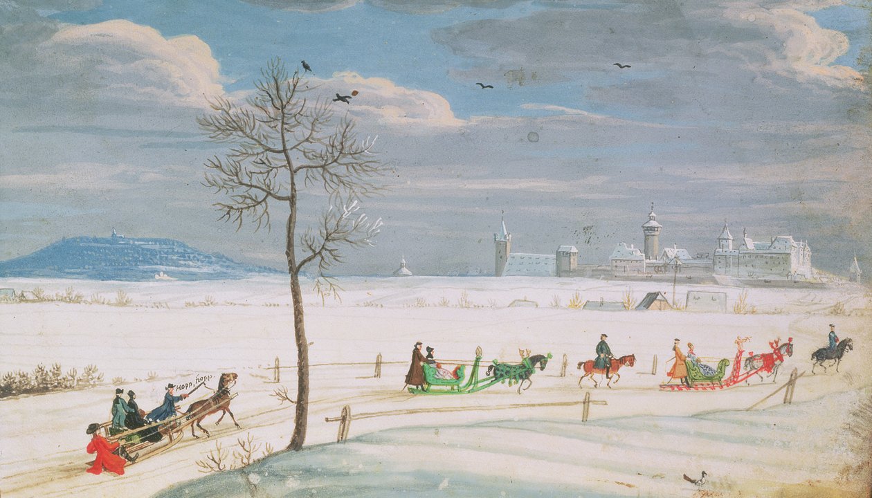 Tysk snølandskap med sleder av Nicolas Hoffmann