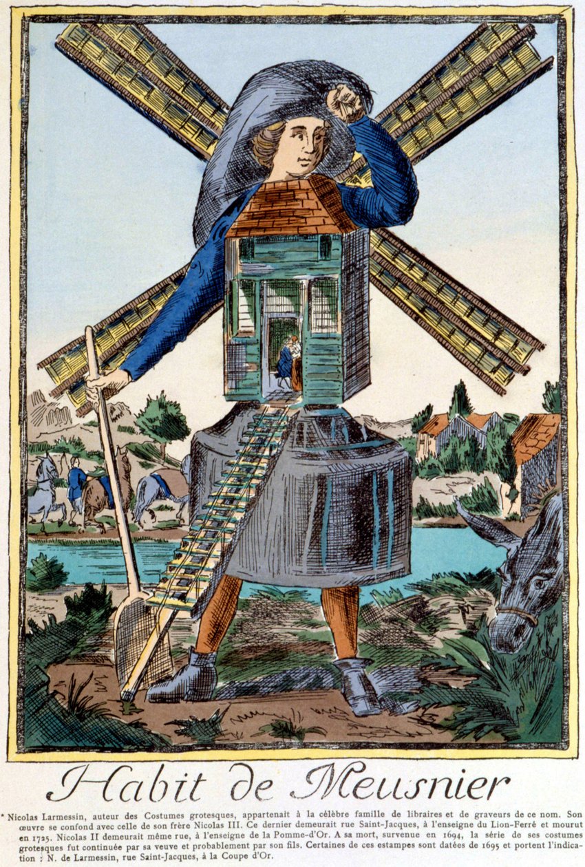 Meuniers vane - gravering av Nicolas Larmessin av Nicolas II de Larmessin