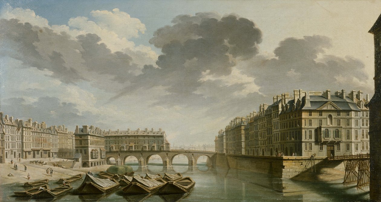 Quai des Ormes, Marie-broen og Saint-Louis-øya, 1757. av Nicolas Jean Baptiste Raguenet