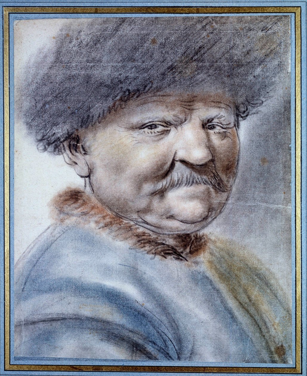 Portrett av Peter I den store (1672-1725) tsar av Russland. Svart steintegning av Nicolas Lagneau (1500-1600-tallet) Dim. 0,31x0,25 m. Chantilly, Museum of Conde av Nicolas Lagneau or Lanneau