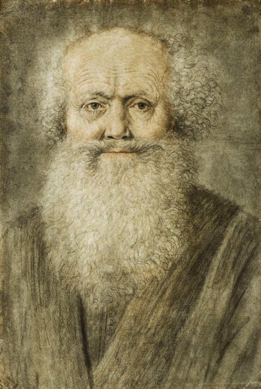Portrett av en skjeggete mann, bystelengde av Nicolas Lagneau or Lanneau