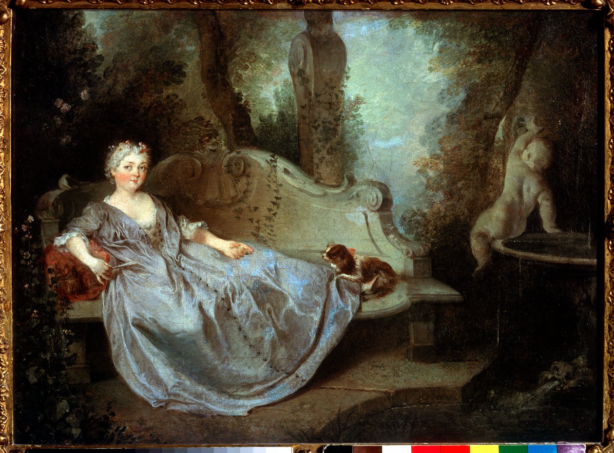 En dame i en hage, 1700-tallet av Nicolas Lancret
