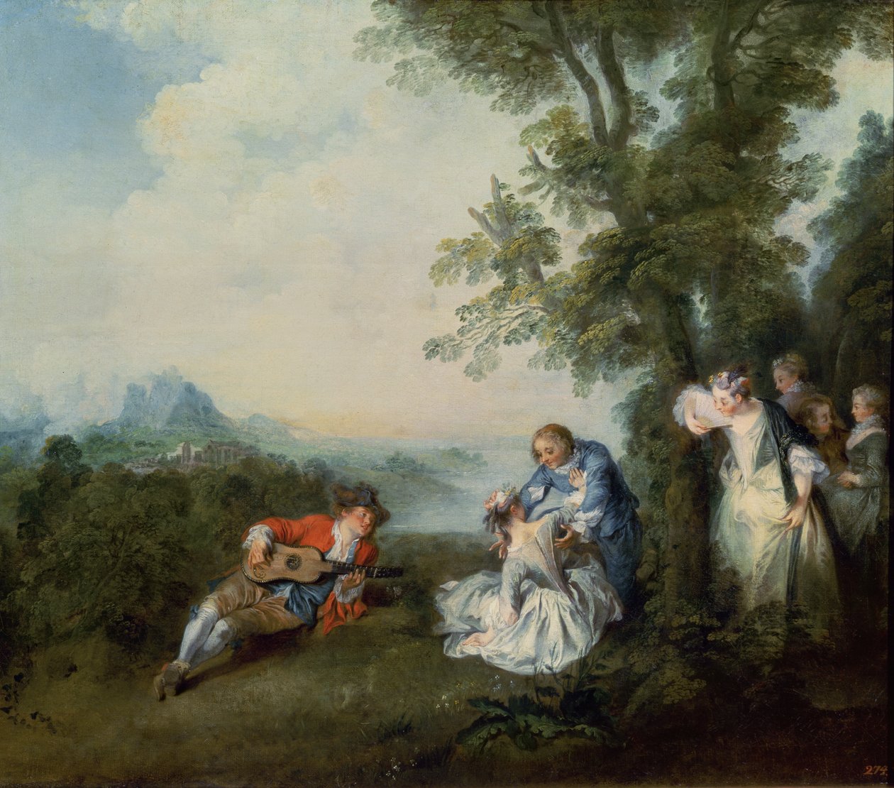 Et selskap ved kanten av skogen, 1720 av Nicolas Lancret