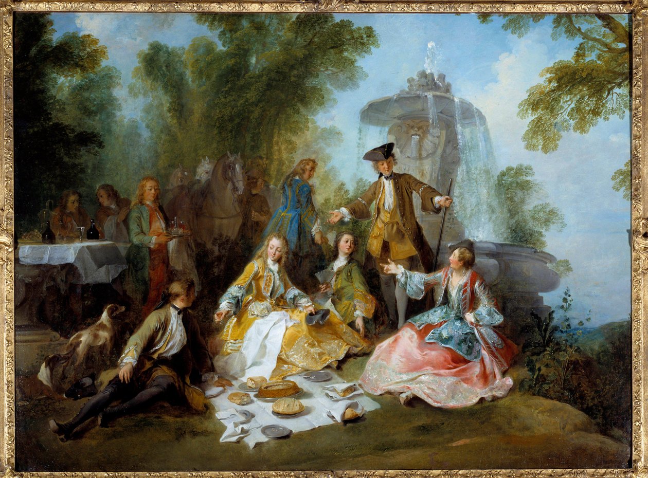 Jaktmåltid. Maleri av Nicolas Lancret (1690-1743) av Nicolas Lancret
