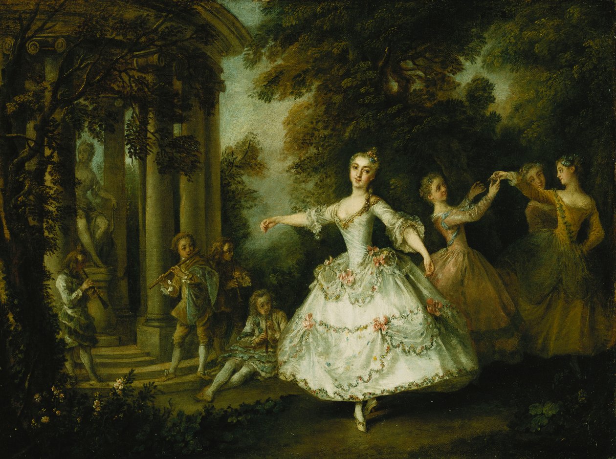 Mademoiselle Salle som Venus med de tre nådene, av Nicolas Lancret