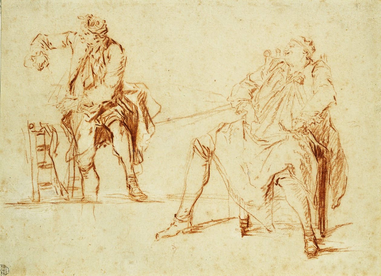 Studier av to menn, av Nicolas Lancret