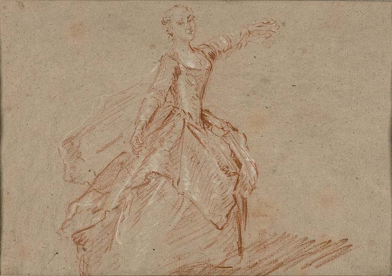 Studie for Dansen mellom paviljongen og fontenen av Nicolas Lancret