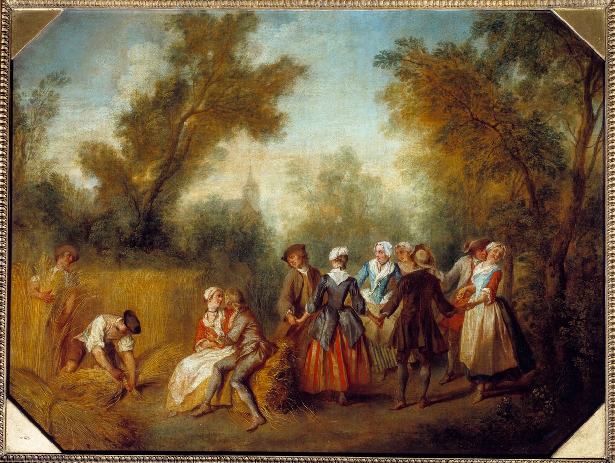 Sommer Country partyscene ved innhøsting. Maleri av Nicolas Lancret (1690-1743) 1700-tallets søn. 0,69x0,89 m av Nicolas Lancret