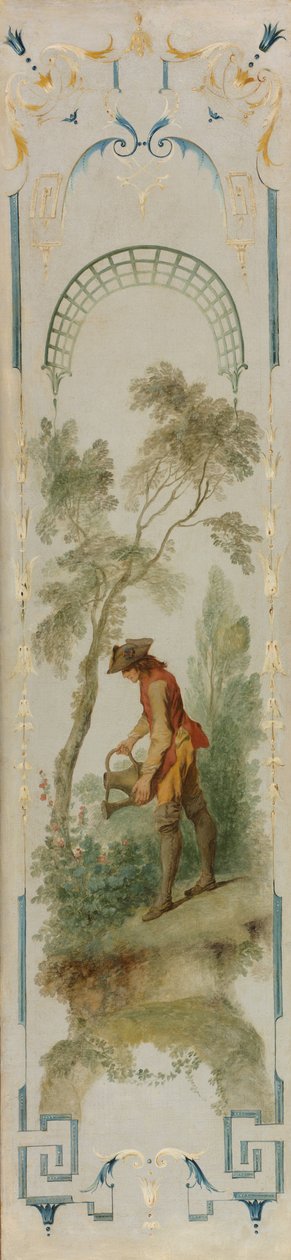 Veggpaneler: Gartneren, Hagebruk, Vingården, See-Saw, Gyngen, ca. 1723-1727. av Nicolas Lancret