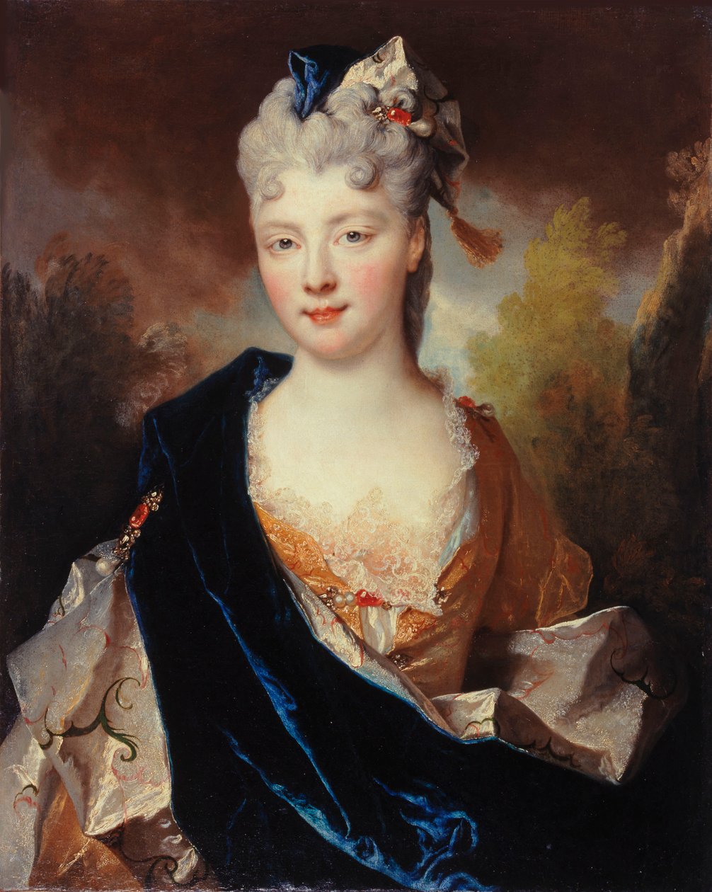 Portrett av Marie Anne de Bourbon-Condé 1678-1718, hertuginne av Vendôme, 1714. av Nicolas Largillière de