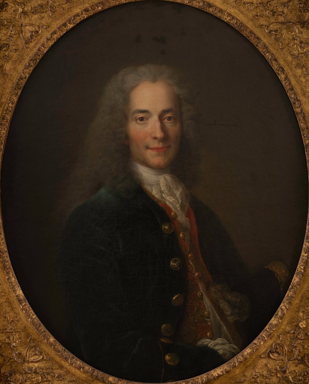 Portrett av Voltaire 1694-1778 i 1718, ca 1718-1724. av Nicolas Largillière de