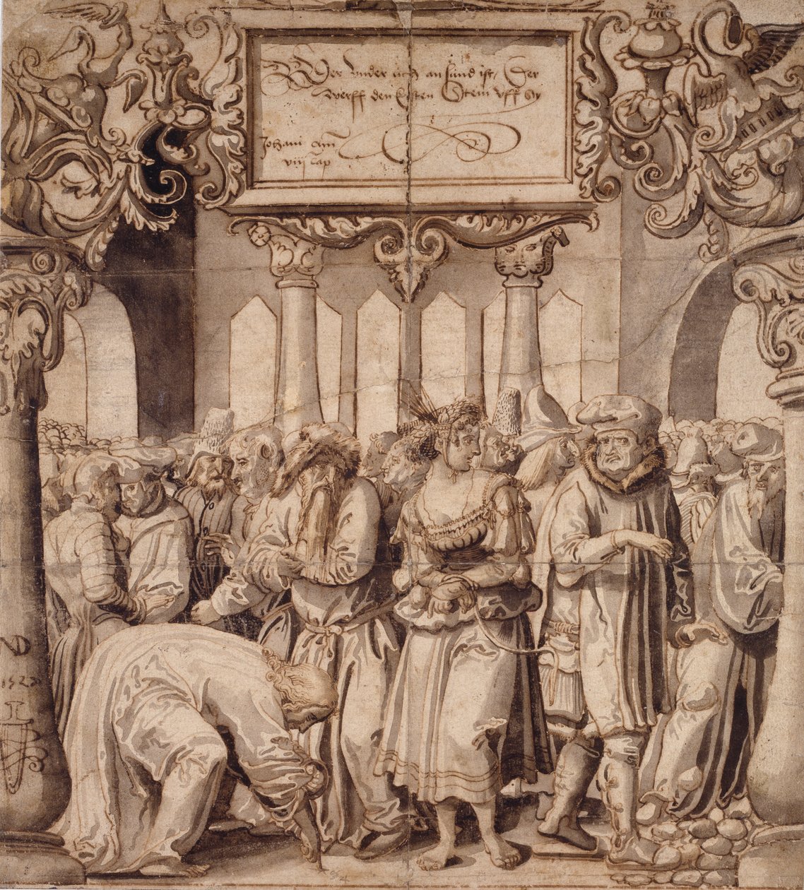 Kvinnen tatt i utroskap, tidlig på 1500-tallet av Nicolas Manuel Deutsch