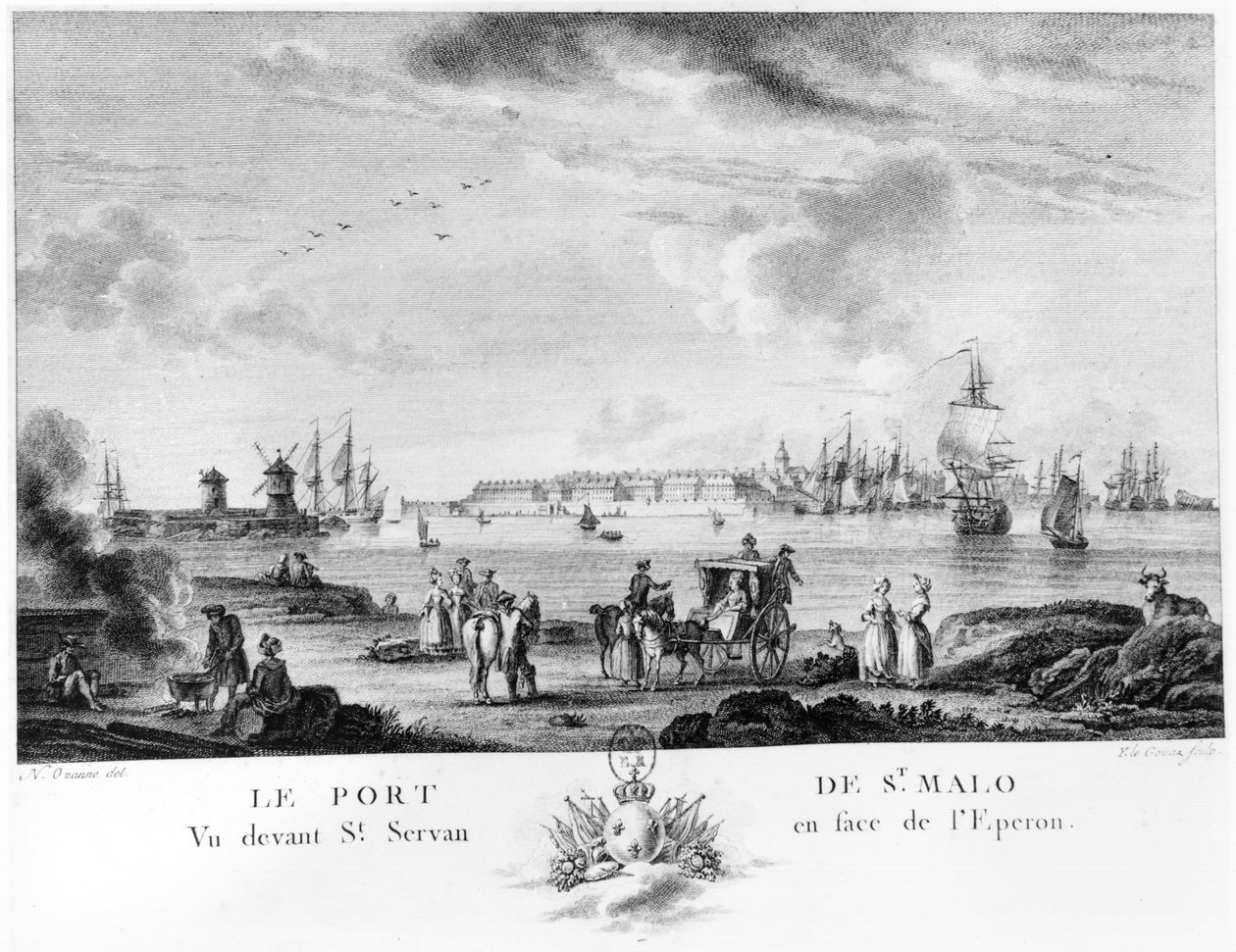 Utsikt over St. Malo av Nicolas Marie Ozanne