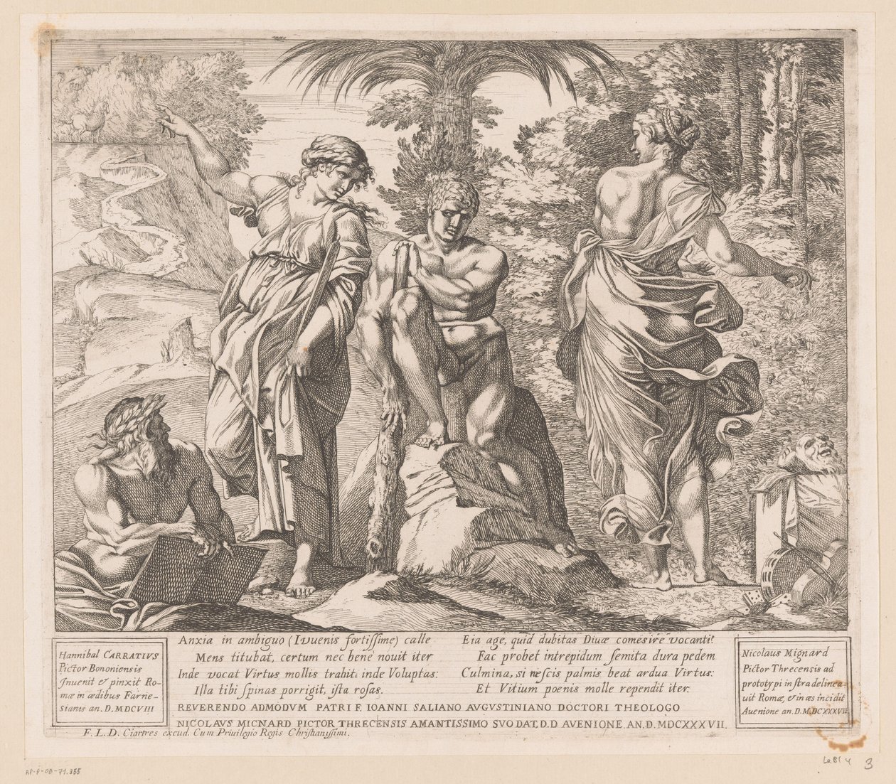 Herkules mellom dyd og last av Nicolas Mignard