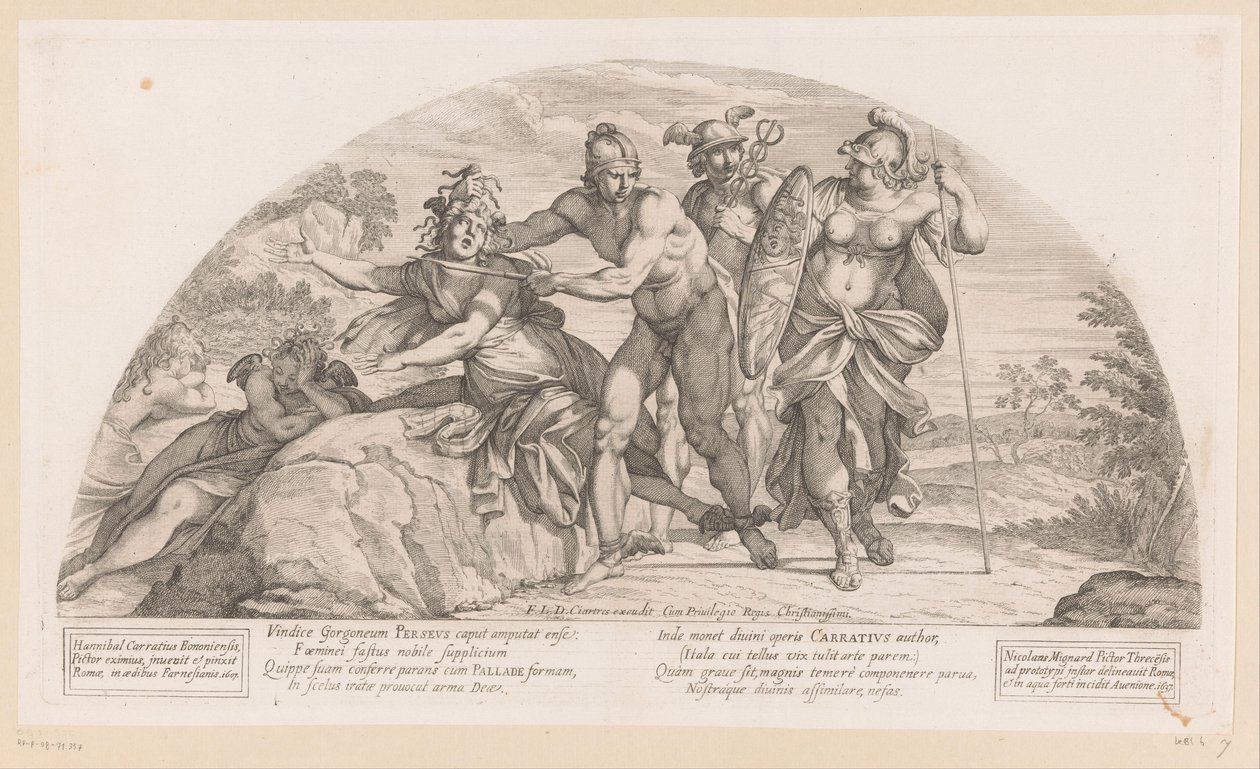 Perseus halshugger Medusa Historier fra Odyssey (serietittel) av Nicolas Mignard