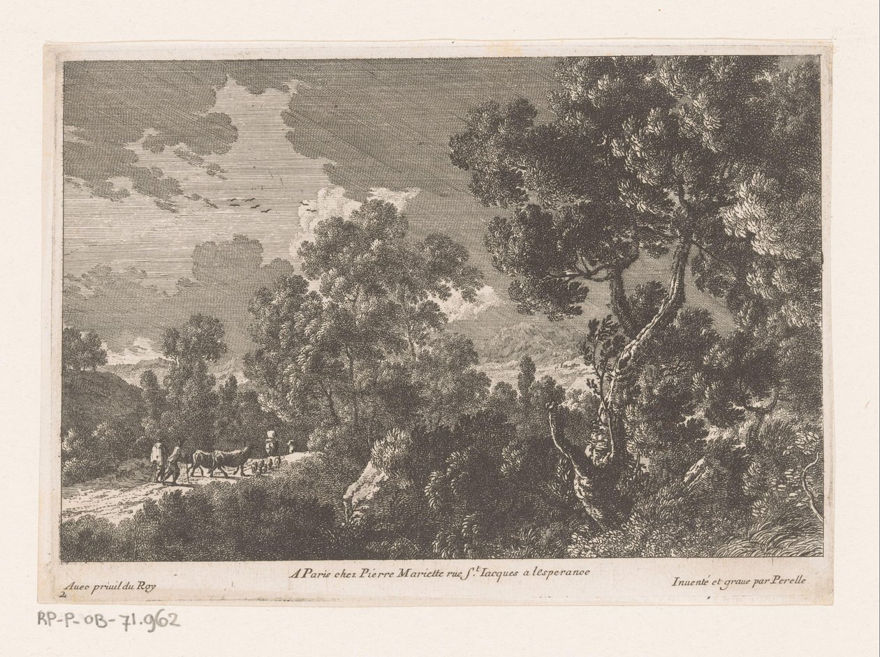 Skoglandskap med gjetere med flokk Skoglandskap (serietittel) av Nicolas Perelle